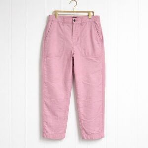 J Crew Factory Cropped Pink Pants Womens 6 High Rise Straight Utility